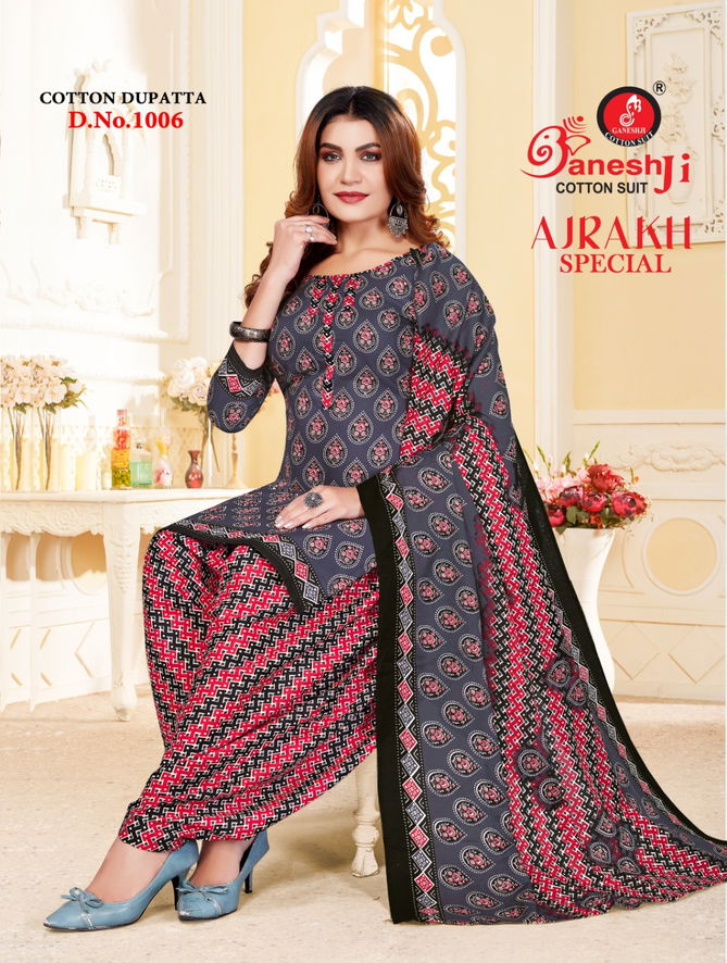 Ajrakh Special Vol 1 By Ganeshji Cotton Printed Dress Material Wholesale Price